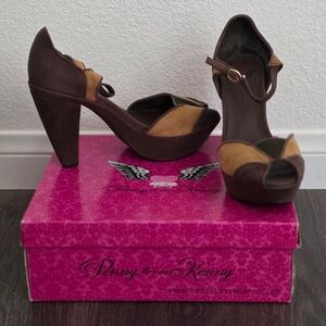 Penny Loves Kenny Two-Tone Brown Heels